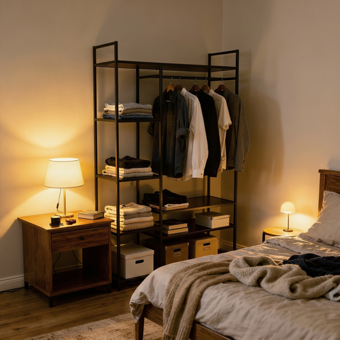 Closet Metálico Con 4 Repisas- Tabaco