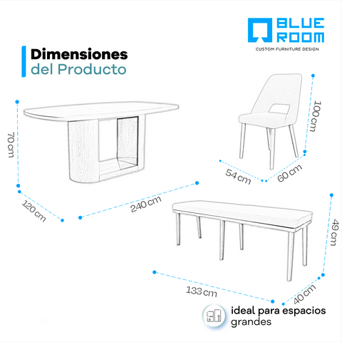 Comedor Ares Con Banca - Nogal