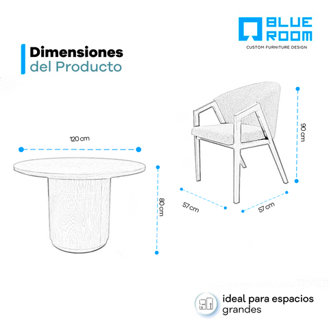 Comedor Arauca Circular 5P - Tabaco