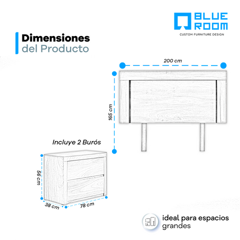 Recámara King Size Constanza 3 Pz
