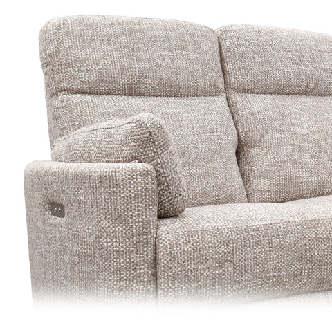 Sala Corsa - Sofá y Love Seat Eléctrica - Tela Beige
