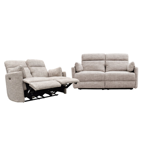 Sala Corsa - Sofá y Love Seat Eléctrica - Tela Beige