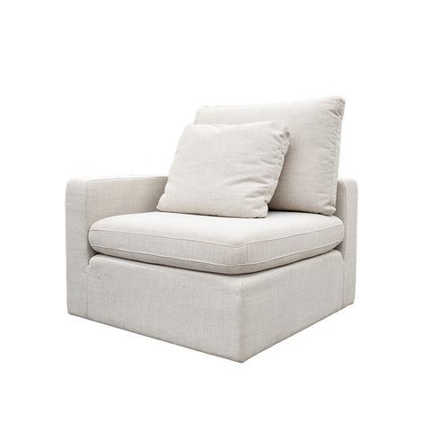 Sala Esquinera Modular Cushy - 5 pzas Tela Bruna Ivory