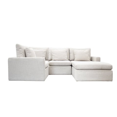 Sala Esquinera Modular Cushy - 5 pzas Tela Bruna Ivory