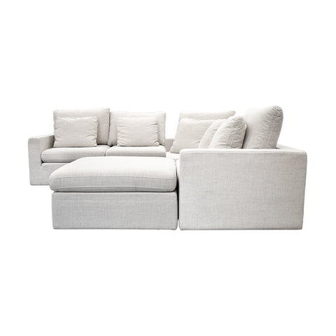 Sala Esquinera Modular Cushy - 5 pzas Tela Bruna Ivory