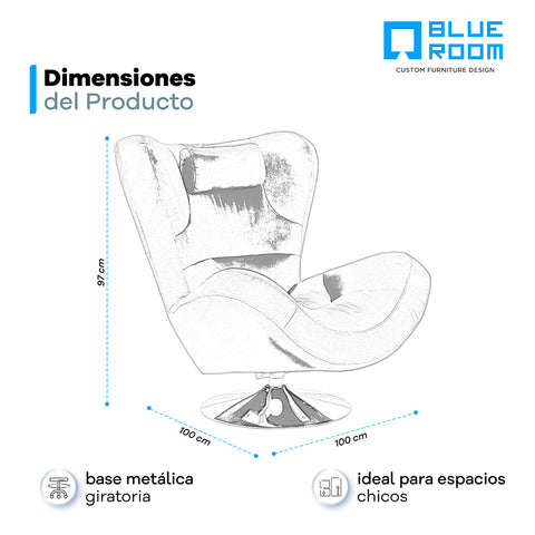 Sillon Giratorio Decker - Terciopelo