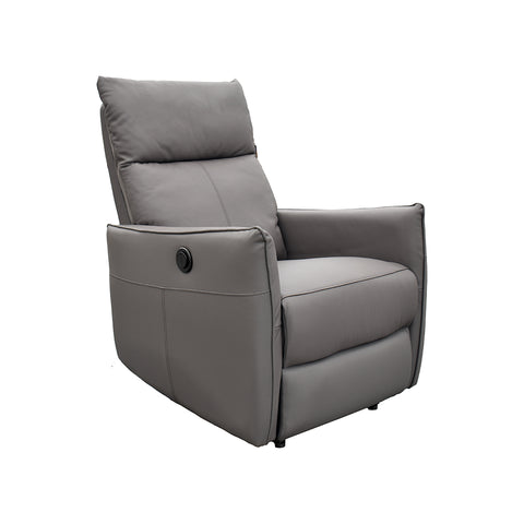 Sillón Reclinable Eléctrico Dorian- Piel Gris