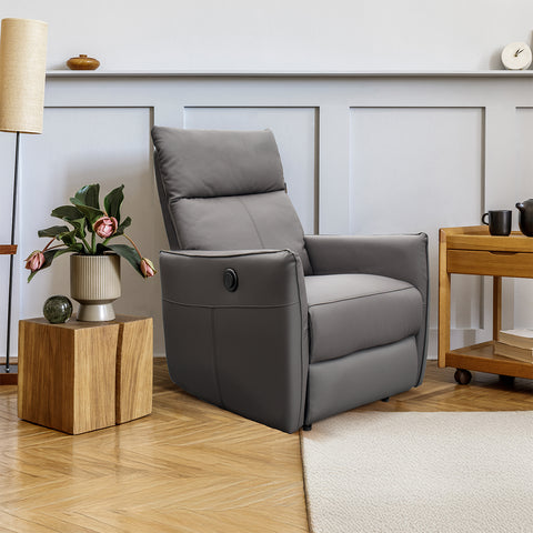 Sillón Reclinable Eléctrico Dorian- Piel Negro