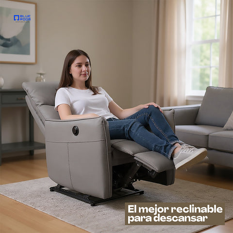 Sillón Reclinable Eléctrico Dorian- Piel Negro