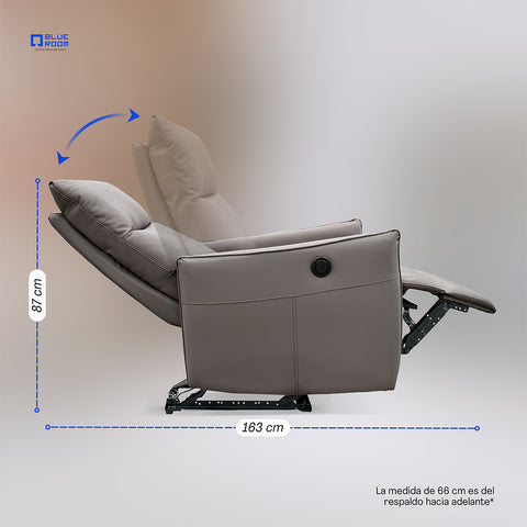 Sillón Reclinable Eléctrico Dorian- Piel Negro