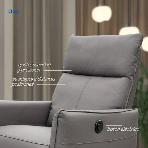 Sillón Reclinable Eléctrico Dorian- Piel Negro