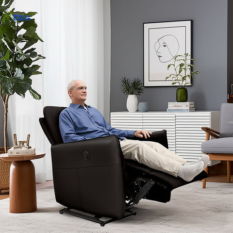 Sillón Reclinable Eléctrico Dorian- Piel Negro