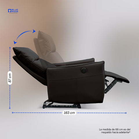 Sillón Reclinable Eléctrico Dorian- Piel Negro