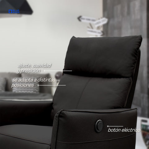 Sillón Reclinable Eléctrico Dorian- Piel Negro