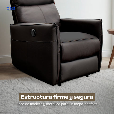 Sillón Reclinable Eléctrico Dorian- Piel Negro