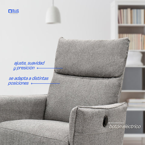 Sillón Reclinable Eléctrico Dorian- Tela Gris