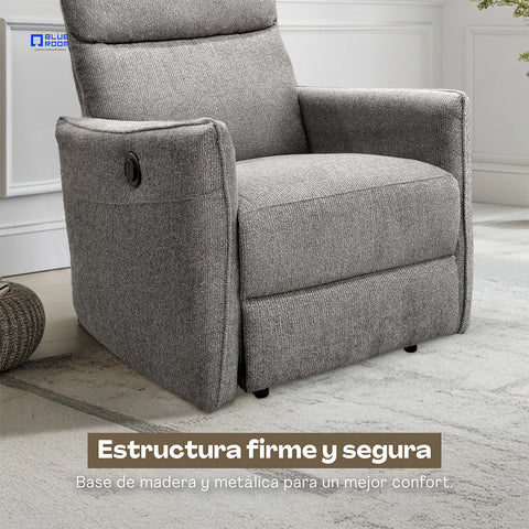 Sillón Reclinable Eléctrico Dorian- Tela Gris