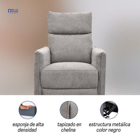 Sillón Reclinable Eléctrico Dorian- Tela Gris
