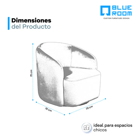 Sillón Dot - Terciopelo Silver