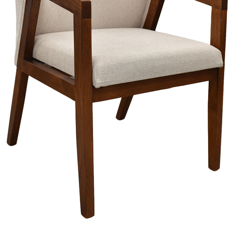 Comedor Edra 6 Sillas Grises, 2 Sillas Beige - 8P - Nogal