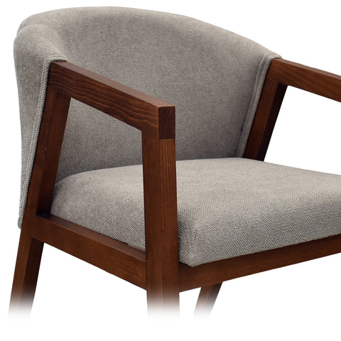 Comedor Edra 6 Sillas Grises, 2 Sillas Beige - 8P - Nogal