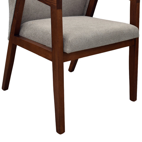 Comedor Edra 6 Sillas Grises, 2 Sillas Beige - 8P - Nogal