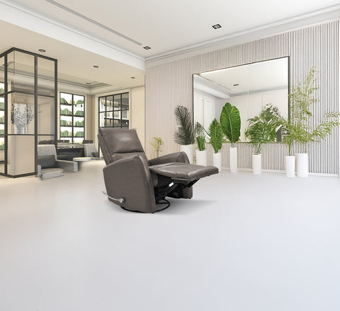 Sillón Reclinable Giratorio Elyo  - Piel Mocha