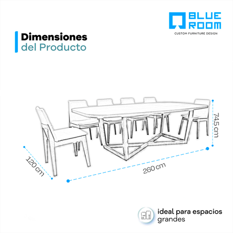 Comedor Essenza - 10 personas - Nogal