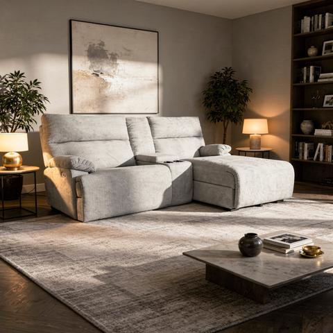 Sala Esquinera Evans - Chaise Derecho con Consola