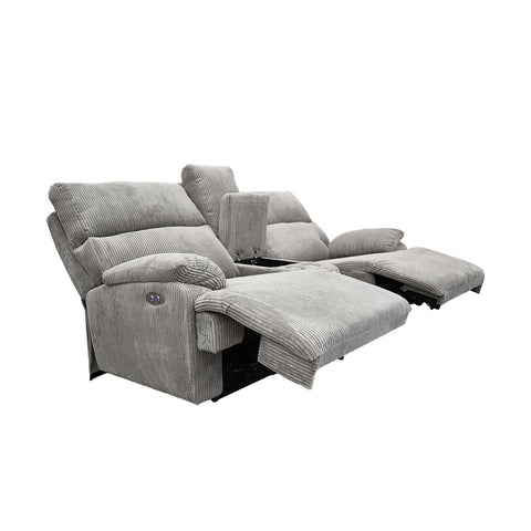 Sala Reclinable Evans - Sofá y Love Seat - Gris Olivo