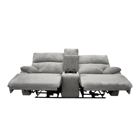 Sala Reclinable Evans - Sofá y Love Seat - Gris Olivo