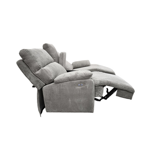 Sala Reclinable Evans - Sofá y Love Seat - Gris Olivo
