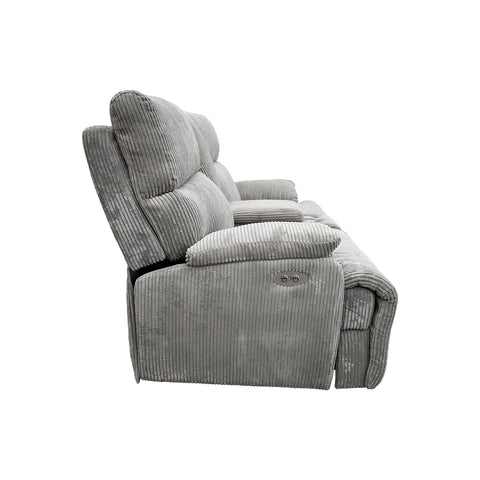 Sala Reclinable Evans - Sofá y Love Seat - Gris Olivo