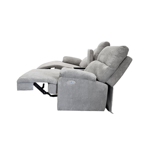 Sala Reclinable Evans - Sofá y Love Seat - Gris Olivo