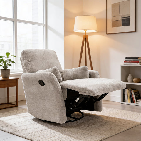 Sillón Reclinable Giratorio Kivva - Tela Cozy Toast