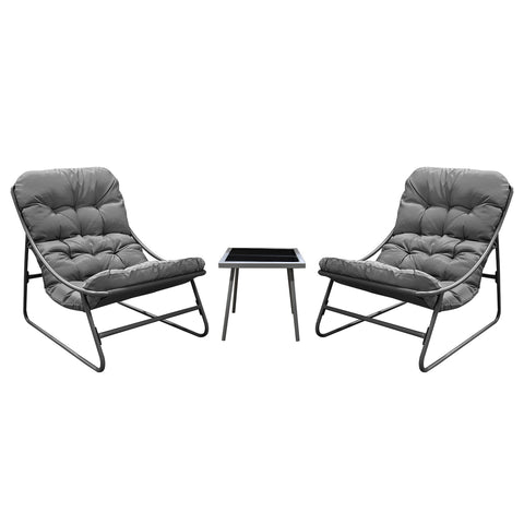 Juego de Jardín 2 Sillones y 1 Mesa de Lateral, Ideal para Patio, balcón, terraza Junto a la piscina. Sala Hamilton con Asientos Acojinados, Muebles para Exterior.