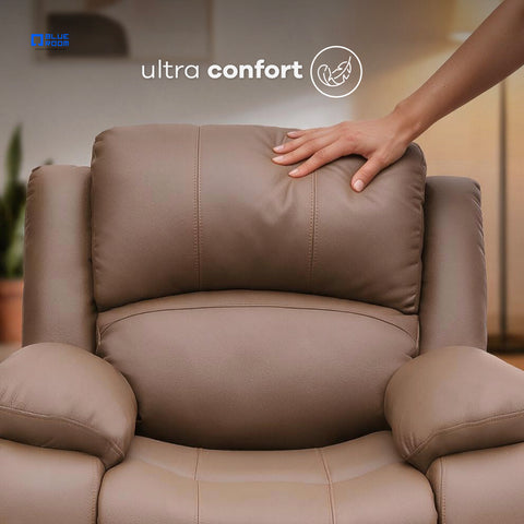 Sillón Reclinable Eléctrico Con Elevador Bellaro - Tacto Piel Café