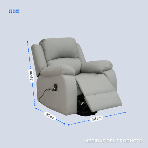 Sillón Reclinable Eléctrico Con Elevador Bellaro - Tacto Piel Café