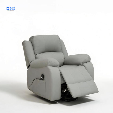 Sillón Reclinable Eléctrico Con Elevador Bellaro - Tacto Piel Café