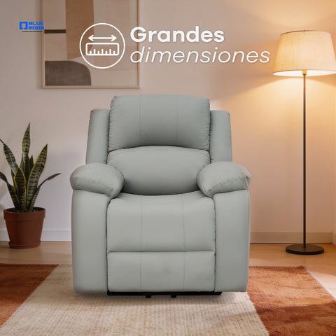 Sillón Reclinable Eléctrico Con Elevador Bellaro - Tacto Piel Café