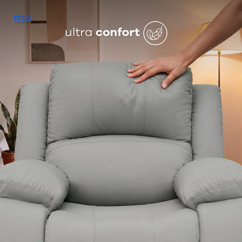 Sillón Reclinable Eléctrico Con Elevador Bellaro - Tacto Piel Café