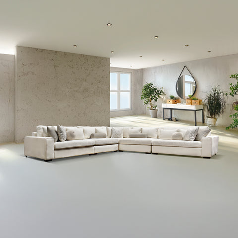 Sala Modular Horizon - 5 Modulos - Article Ivory