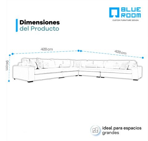 Sala Modular Horizon - 5 Modulos - Article Ivory