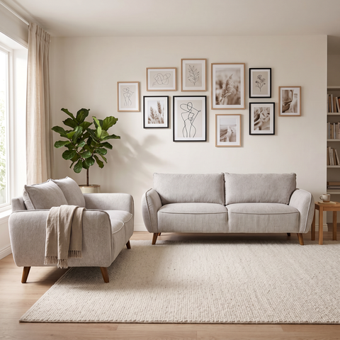 Sala Jess - Sofá y  Love Seat - Zumaya Taupe
