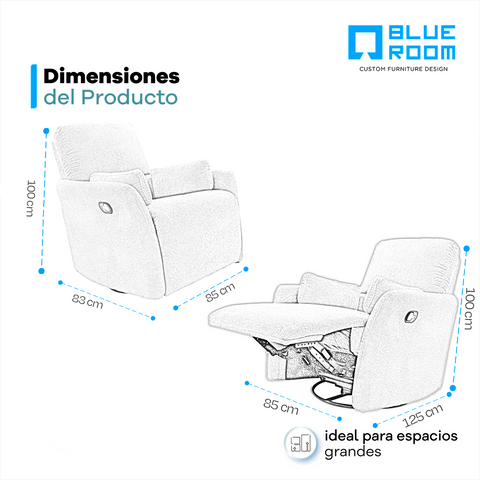 Sillón Reclinable Giratorio Kivva - Cozy Toast