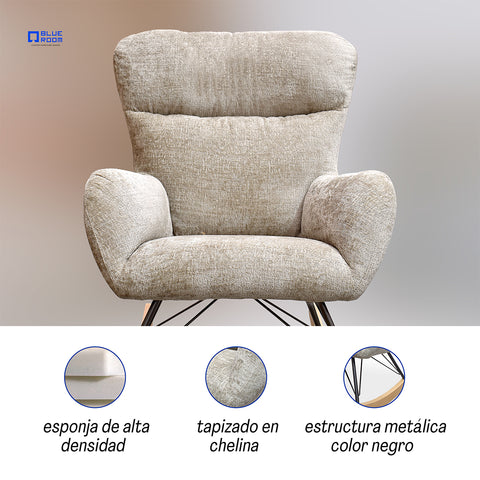 Sillón Mecedora Kyra - Khaki