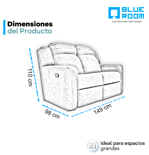 Love Seat Reclinable Bari - Broni Gris