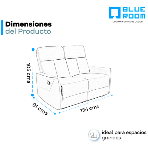 Sala Stella - Sofá y Love Seat - Tacto Piel Gris