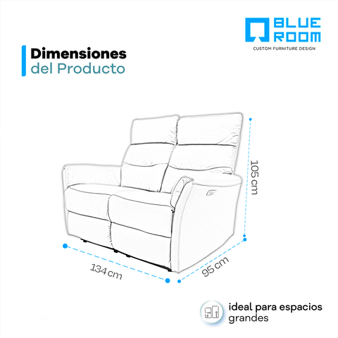 Sala Lugano - Sofa y Love Seat - Piel Negra
