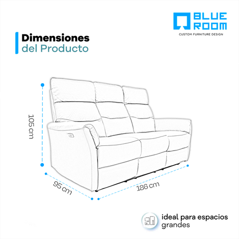 Sala Lugano - Sofa y Love Seat - Piel Negra